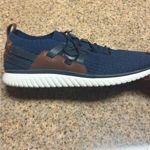 Cole Haan Blue and Brown Knit Sneakers